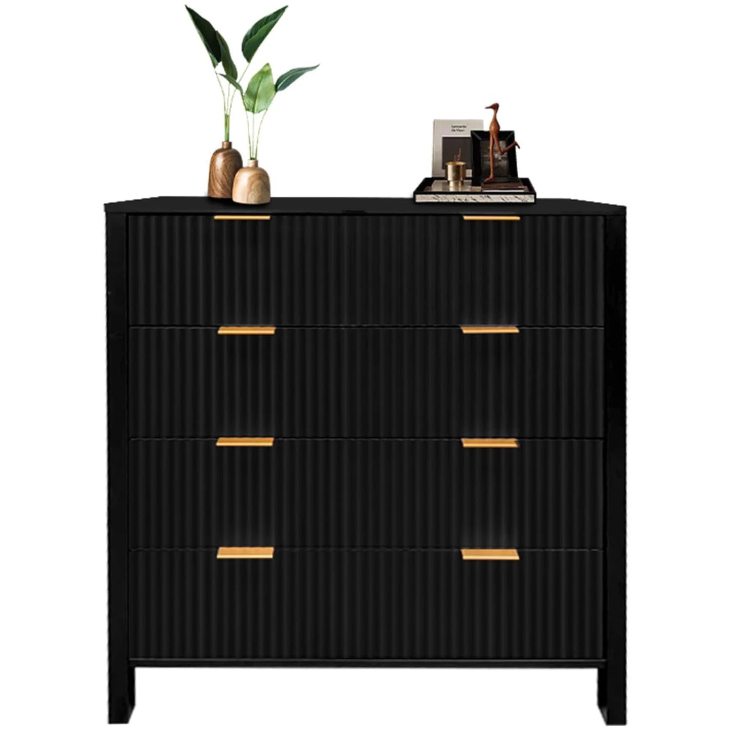 Fluted 4 Drawers Modern Chest