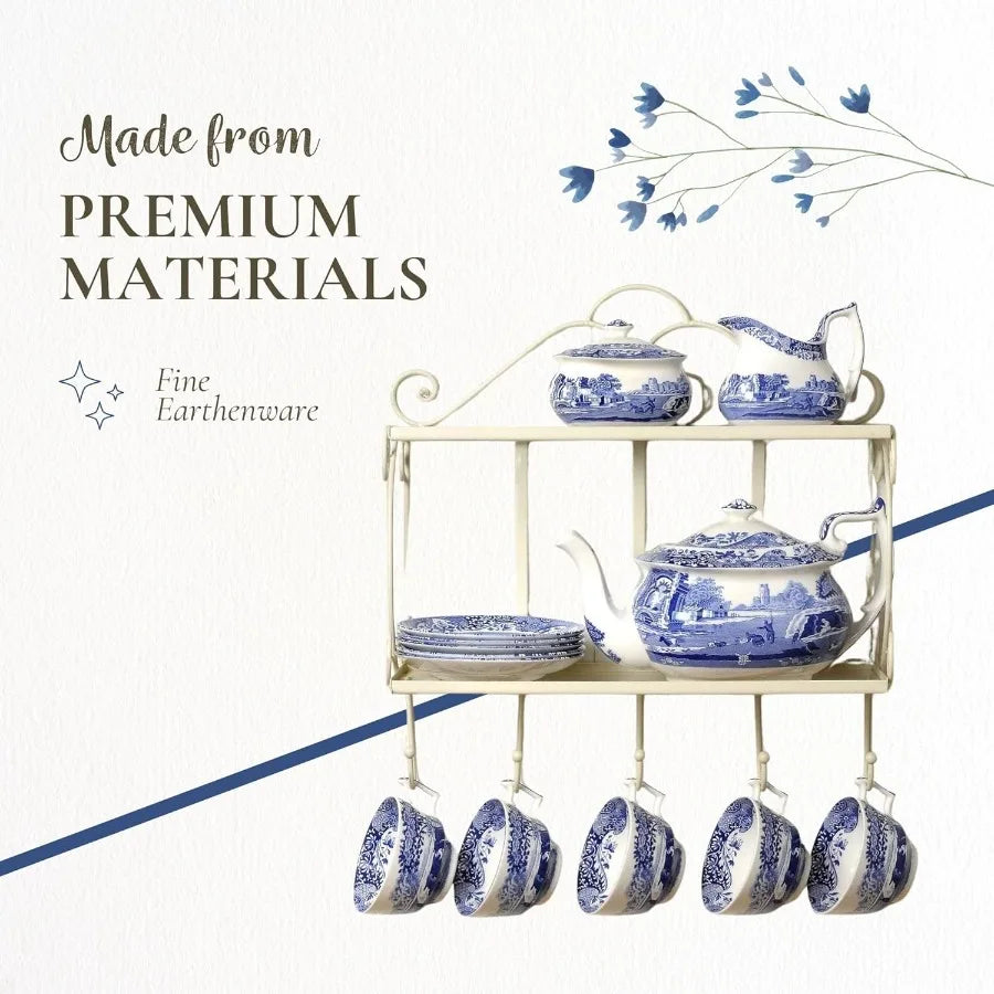 Blue Italian Porcelain Dinner Plates