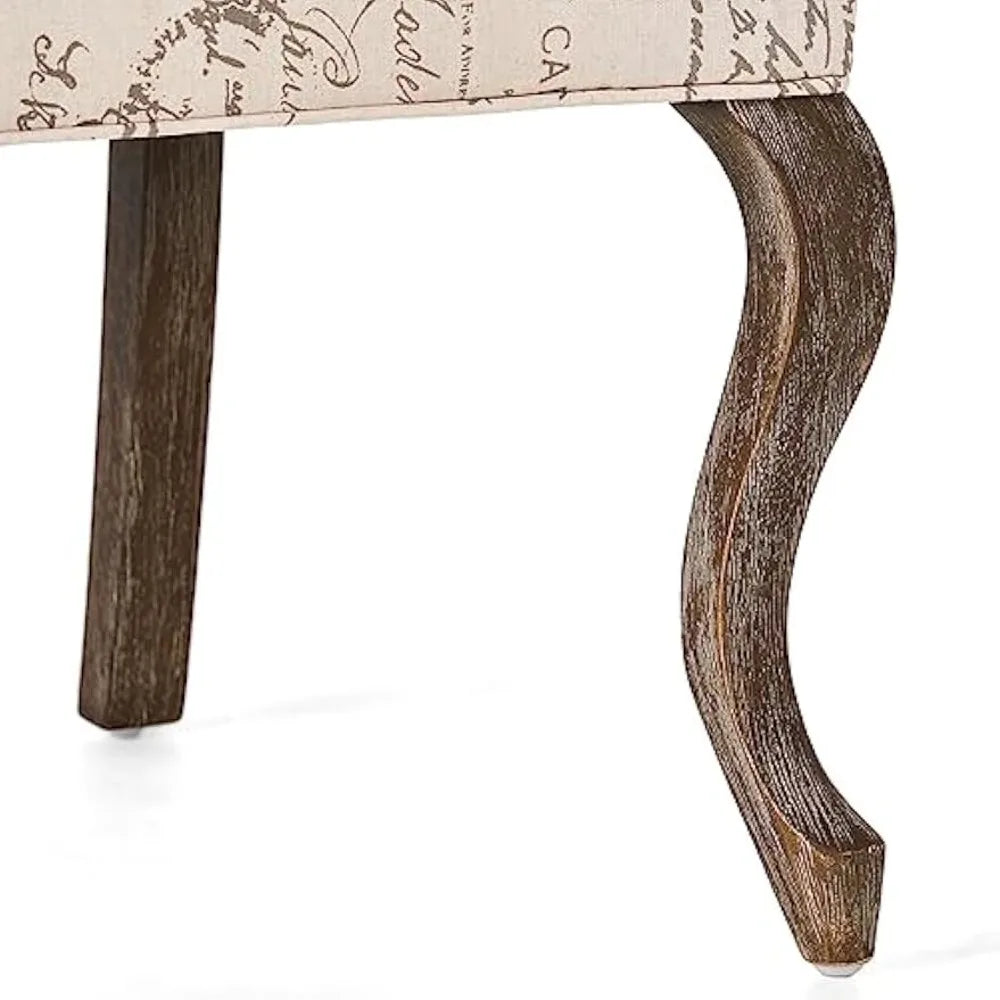 Fabric French Script Dining Chairs