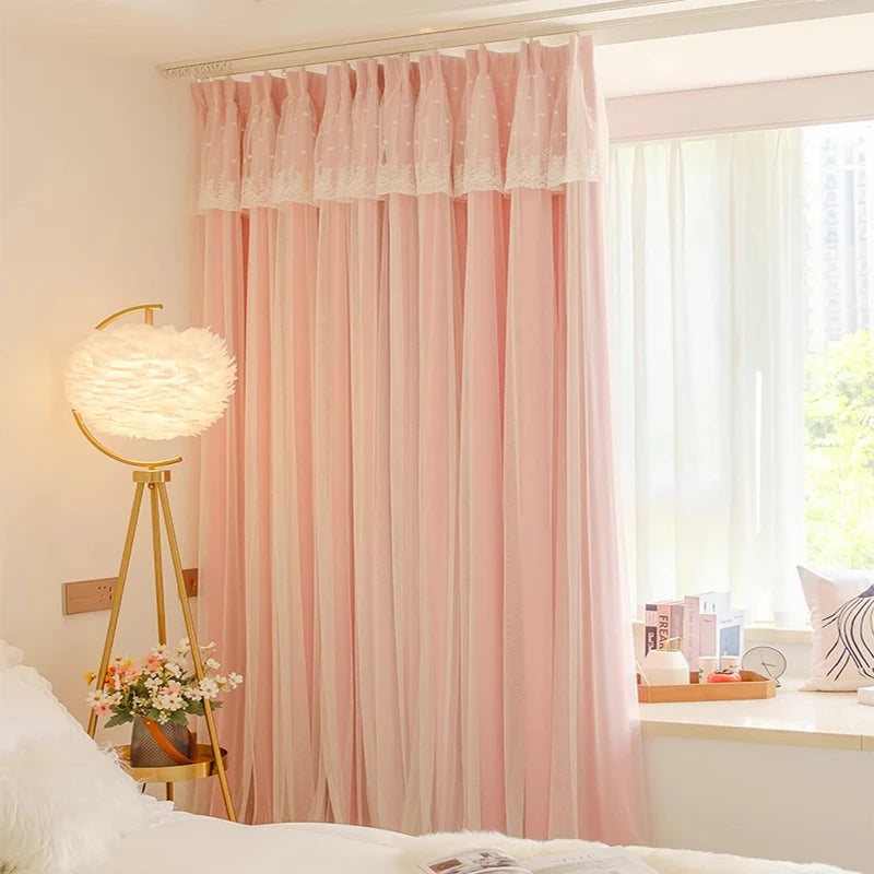 Princess Style French Pink Curtains