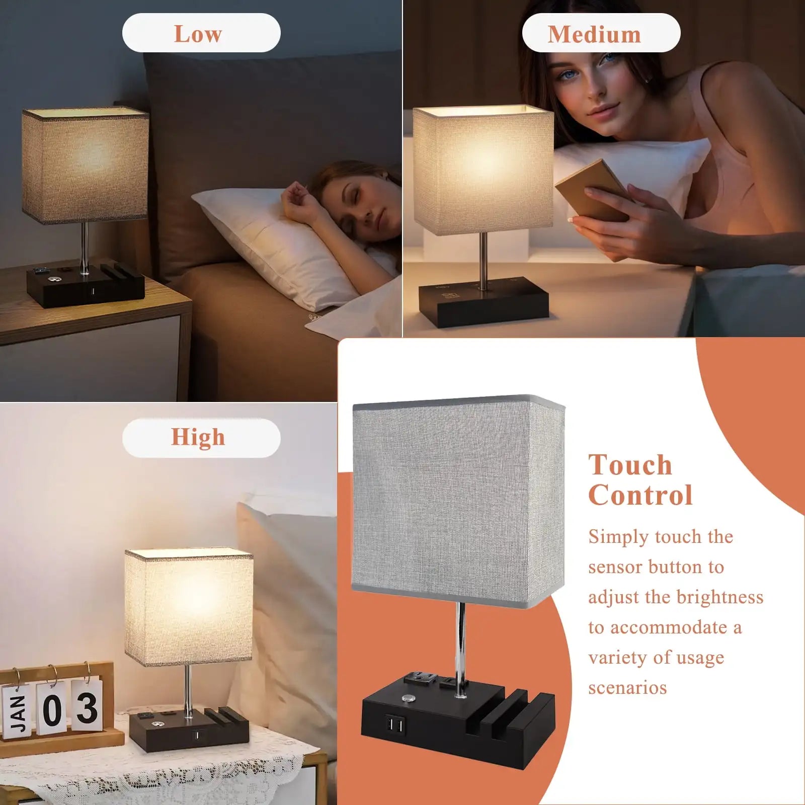 Table Lamp With Charging Ports