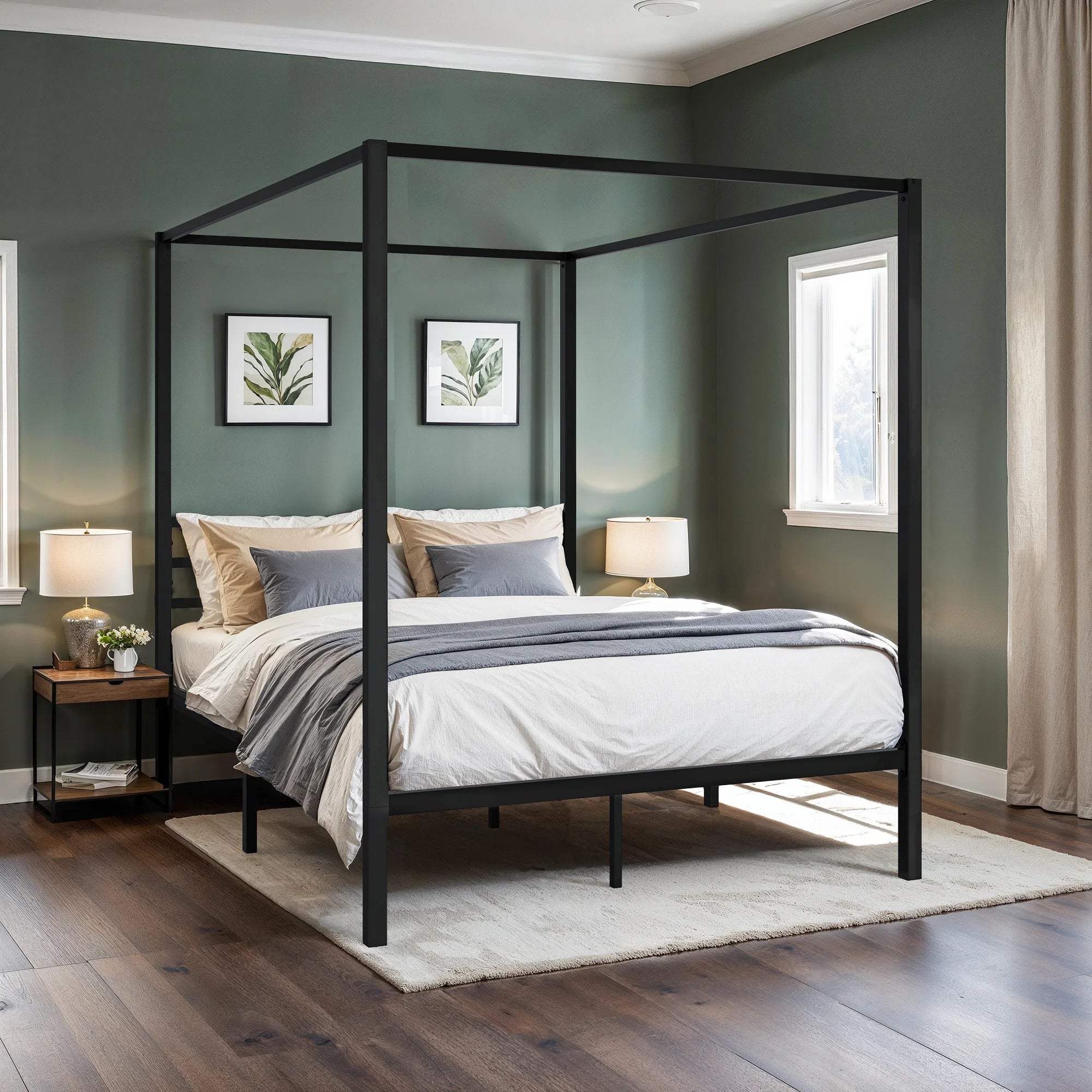 HOOMIC Canopy Bed Frame