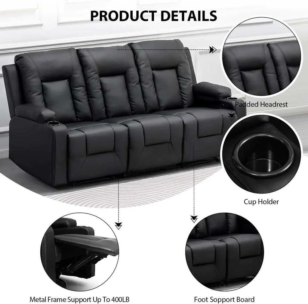 Leather Recliner Chair Set