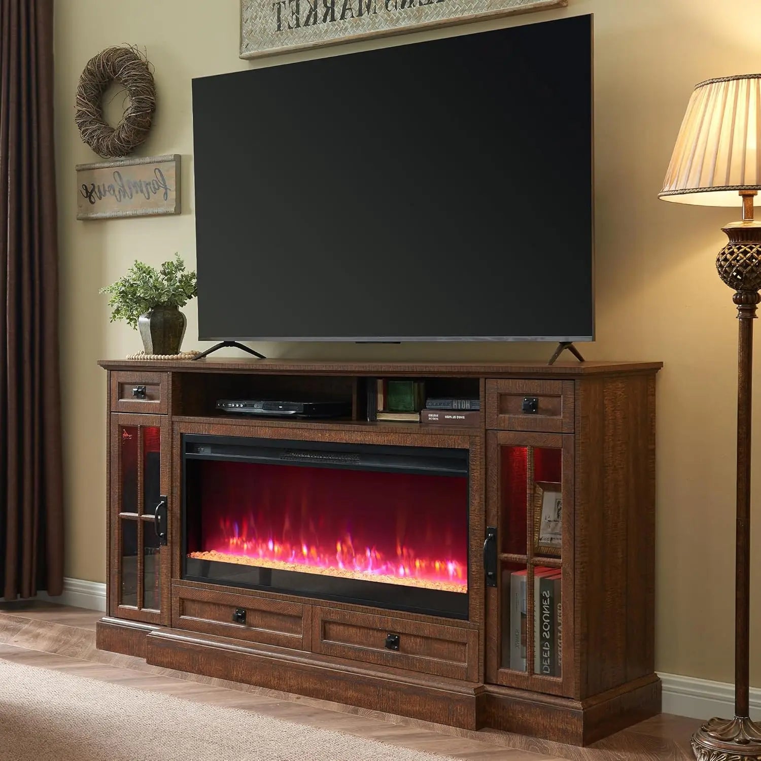 80 Inch Fireplace TV Stand