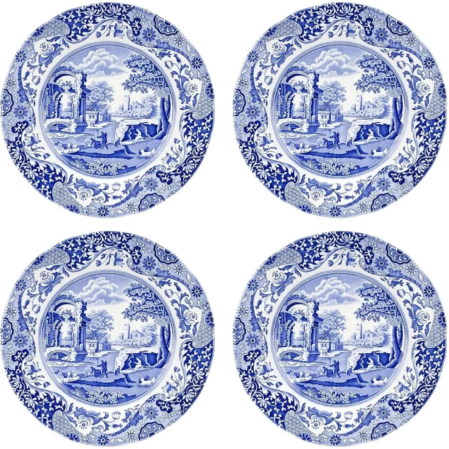 Blue Italian Porcelain Dinner Plates
