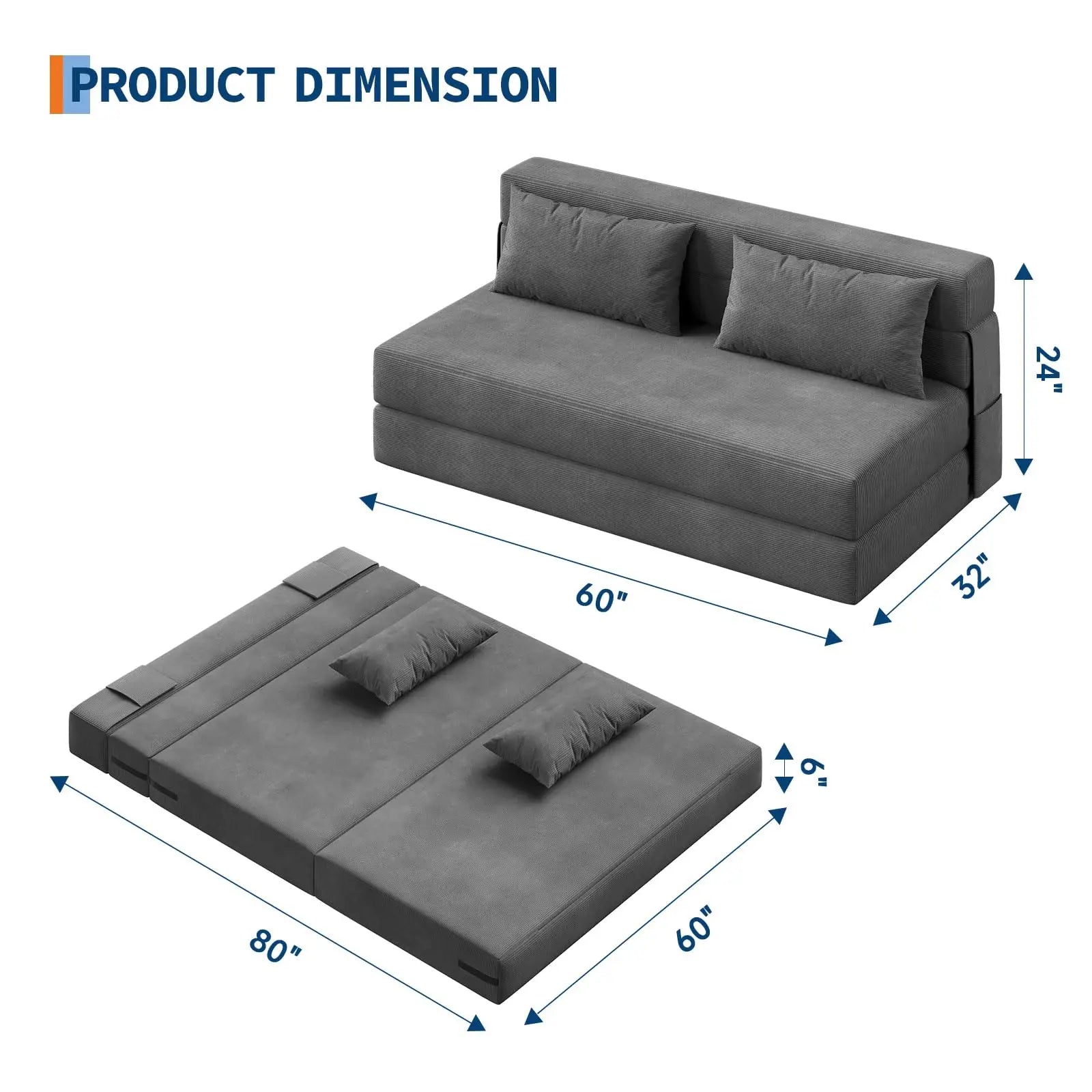 Folding Sofa Bed Convertible Sleep