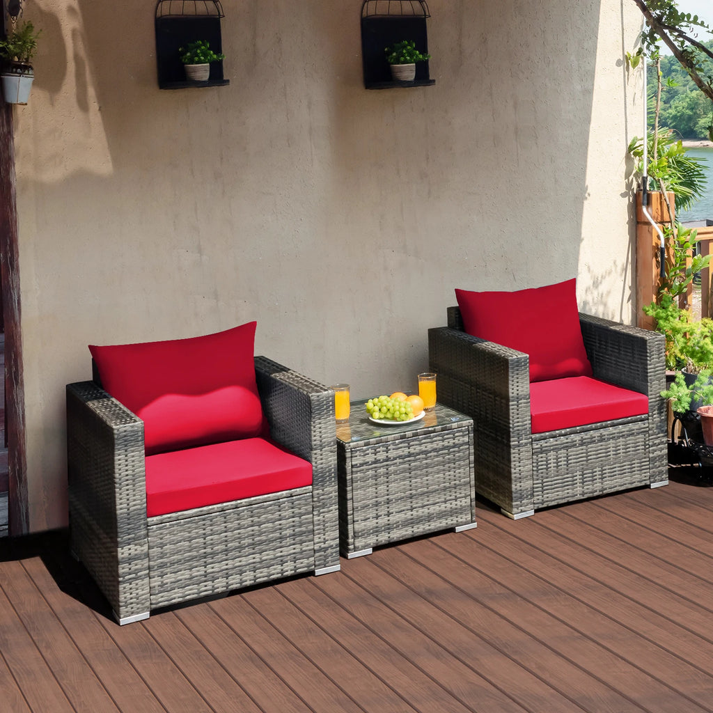 Colorful Rattan Bistro Set