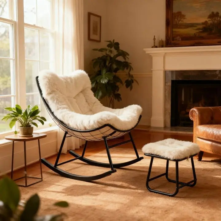 Charming Rocking Chair With Footrest