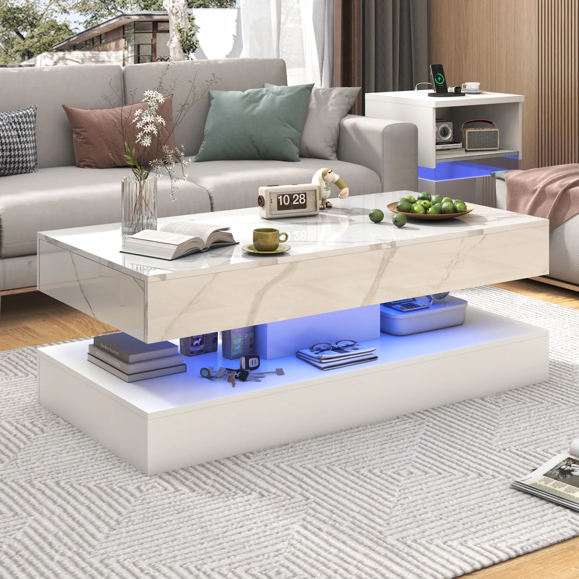 Coffee Table with LED Lights