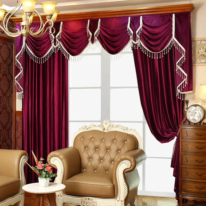Flannelette Rose Red Curtains