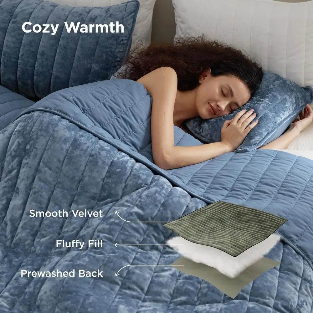 Velvet Quilt King Size Set