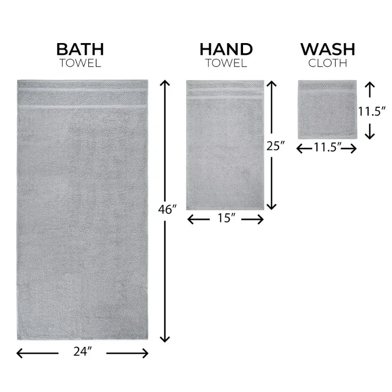 10 Piece Grey Towel Set