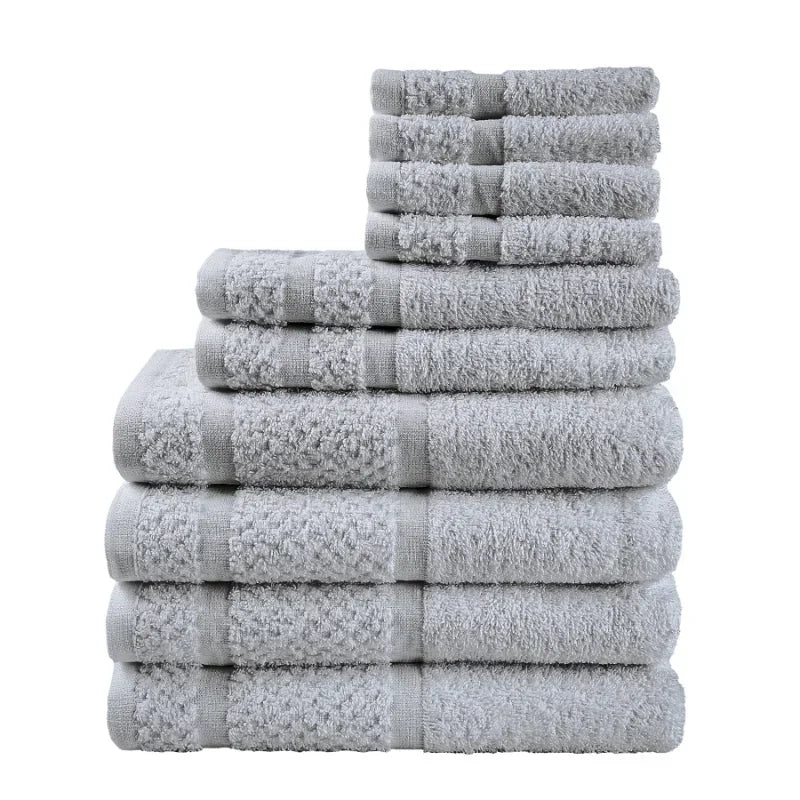 10 Piece Grey Towel Set