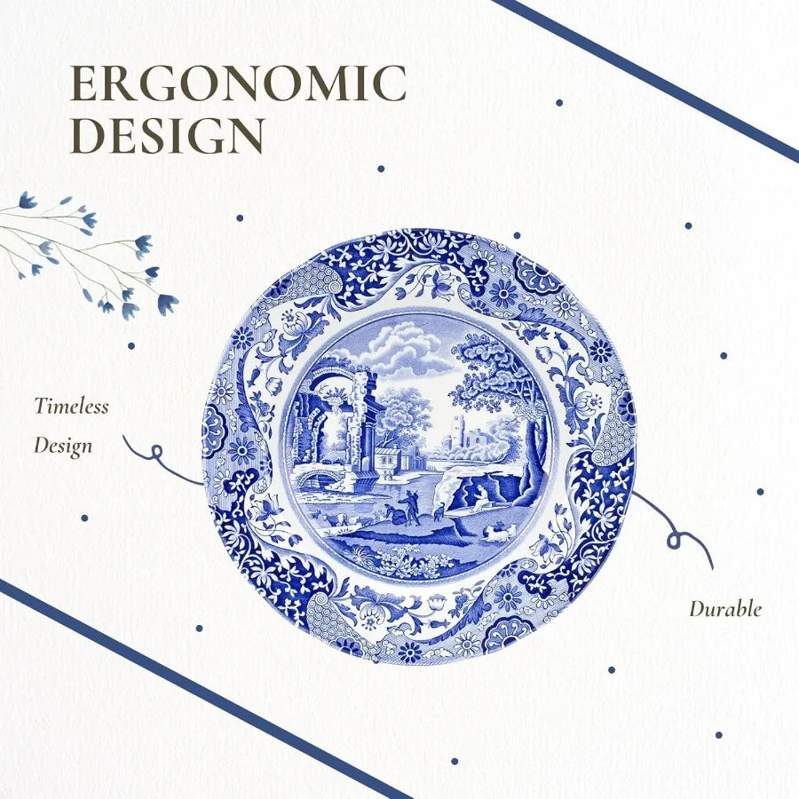 Blue Italian Porcelain Dinner Plates