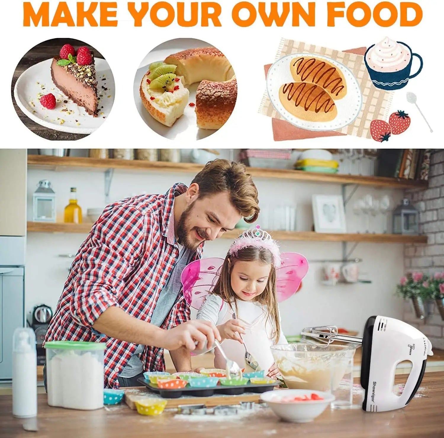 Electric Hand Mixer With 7 Speeds