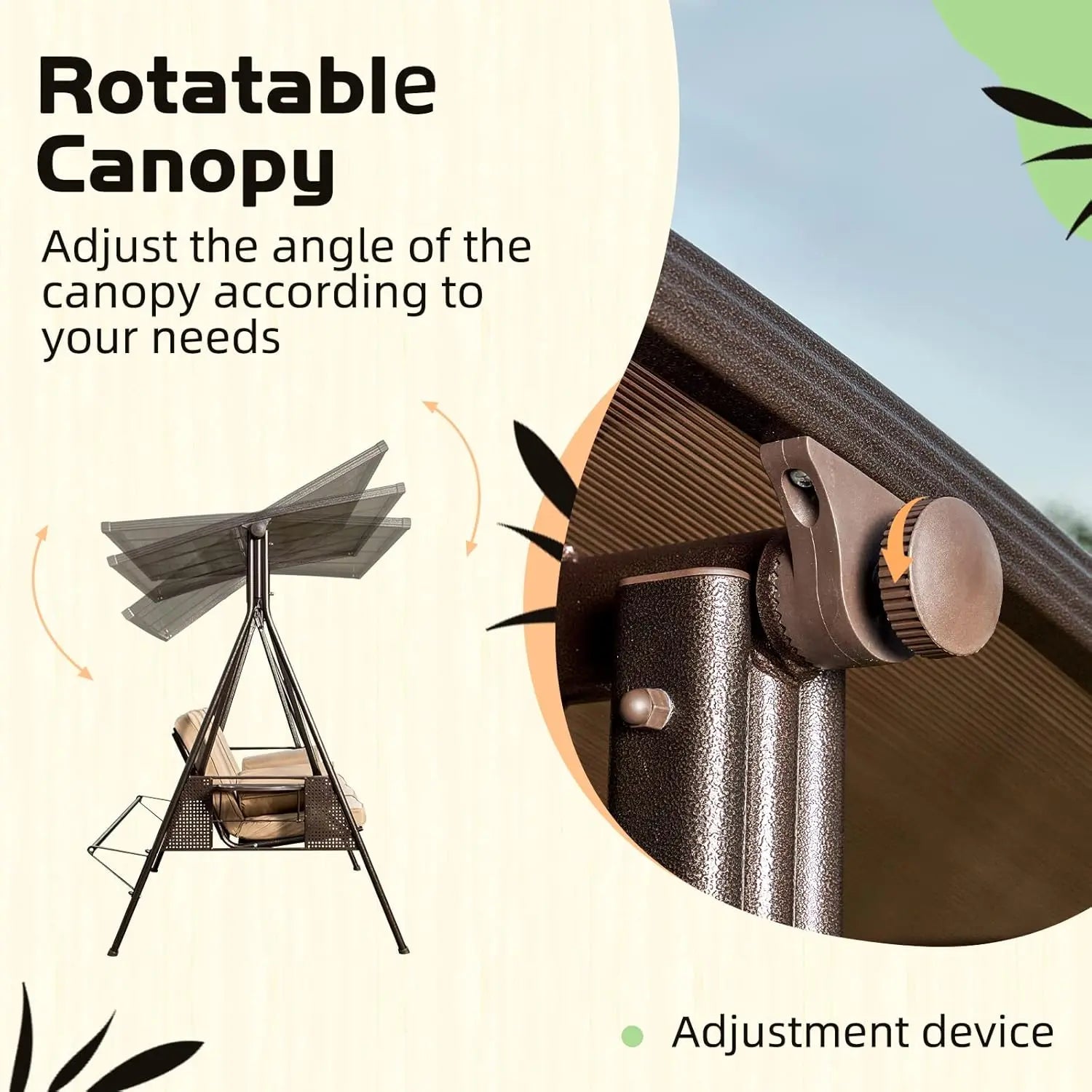 Convertible Backrest Swing Bed