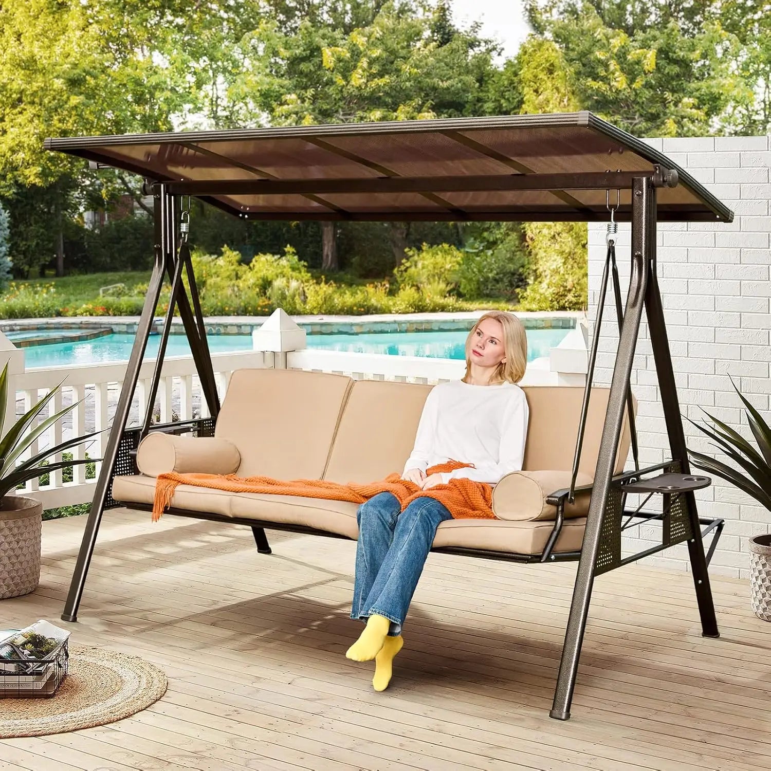 Convertible Backrest Swing Bed