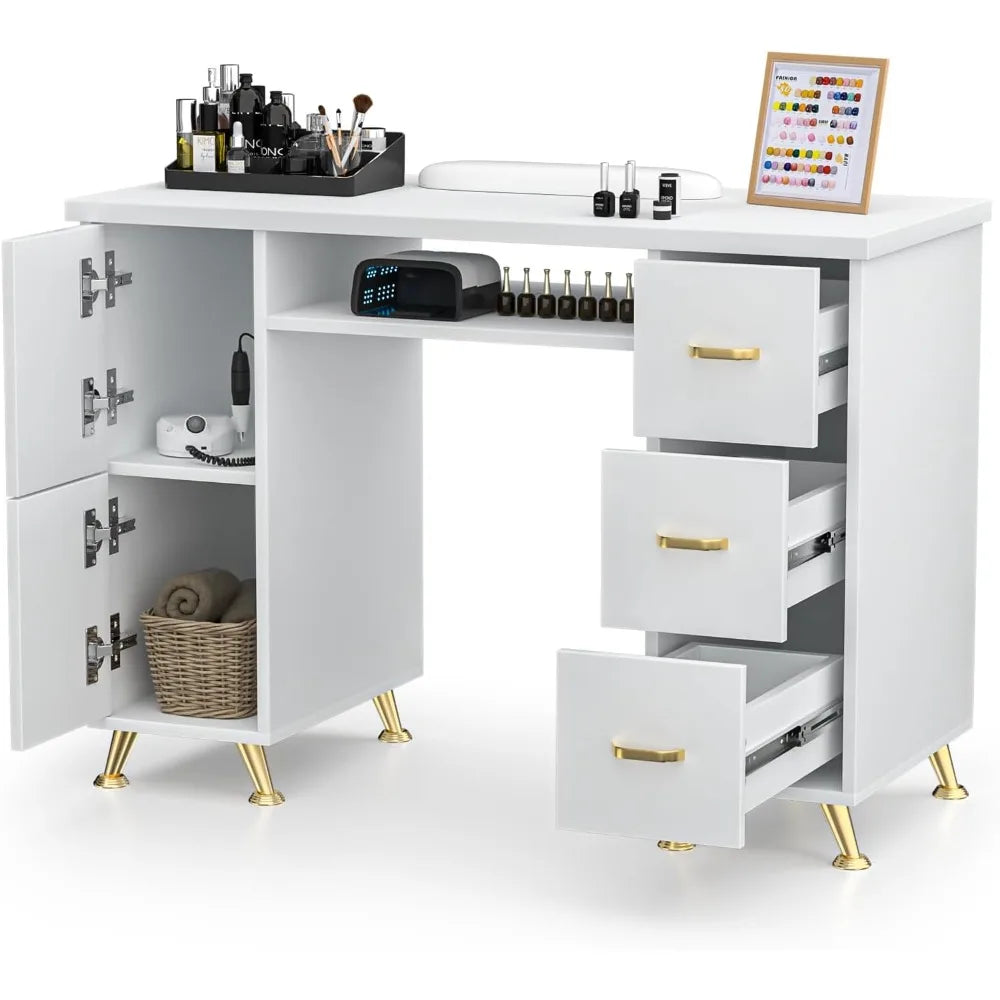 Nail Tech Desk with Storage