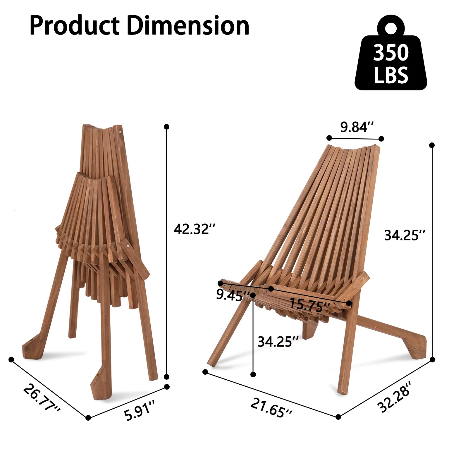 Acacia Wood Lounge Chair