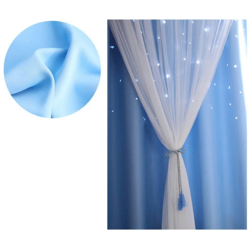 Double Layer Star Cut Out Curtains