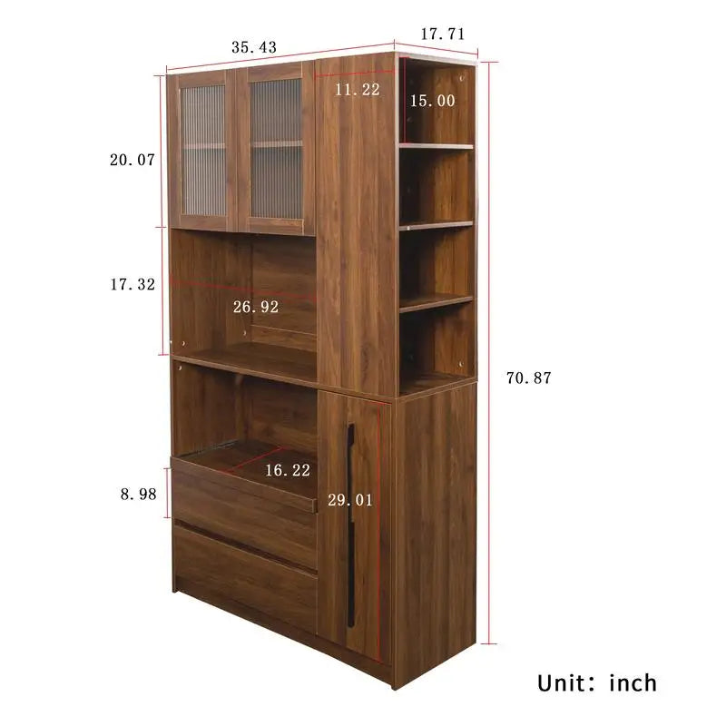 70.87" Tall Kitchen Pantry Cabinet