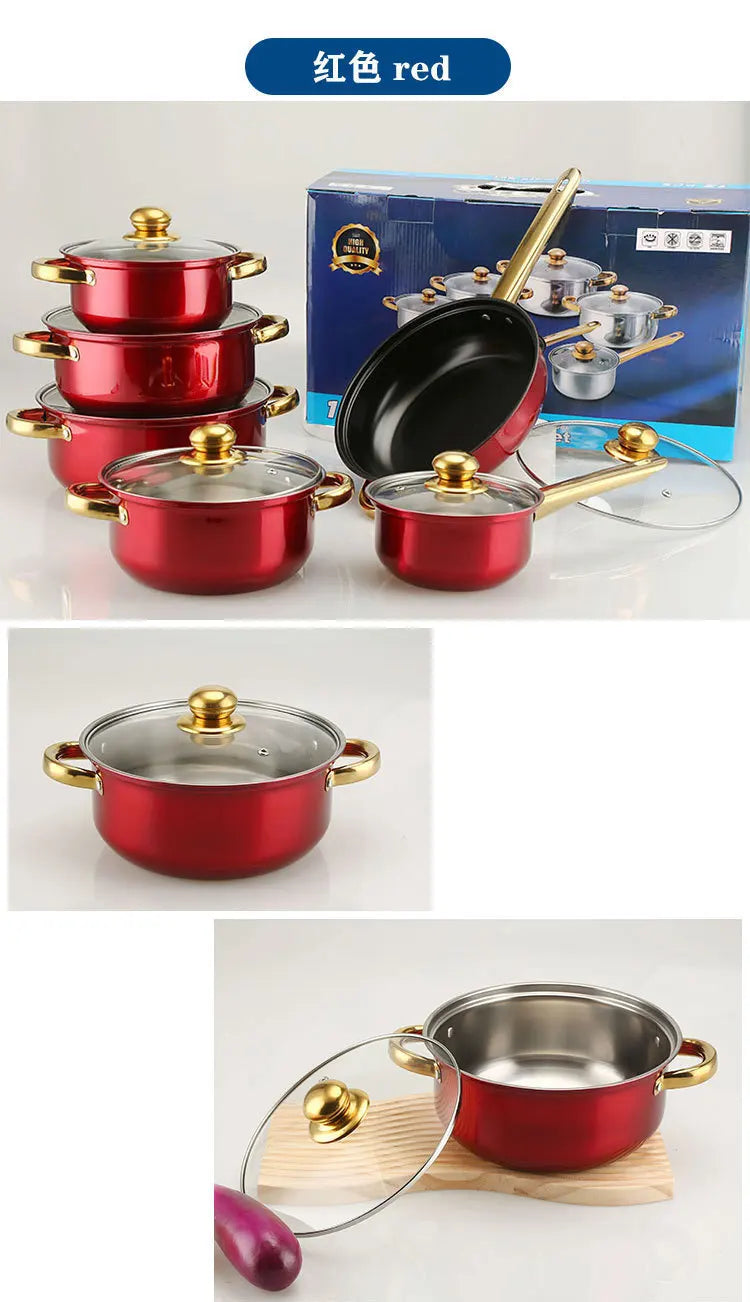 Colored Stainless Steel Cookware Set