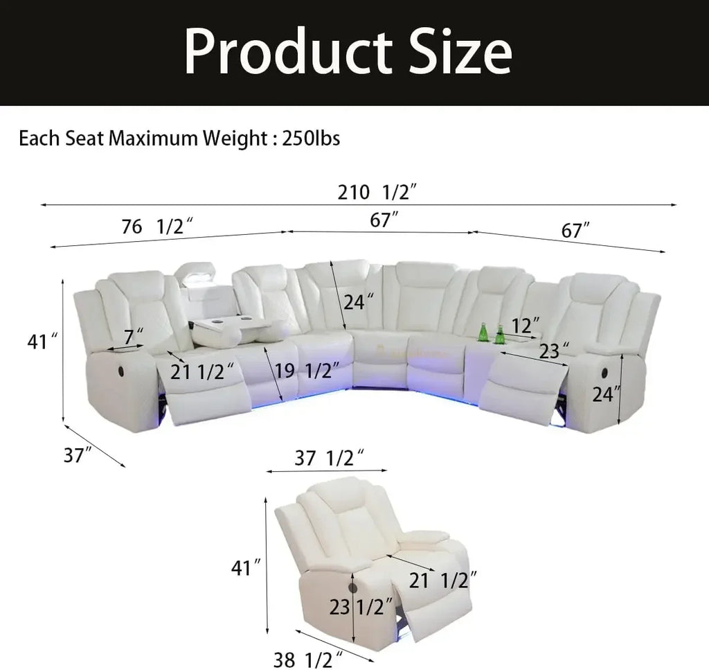 Power Recliner Adjustable Sofa, Loveseat