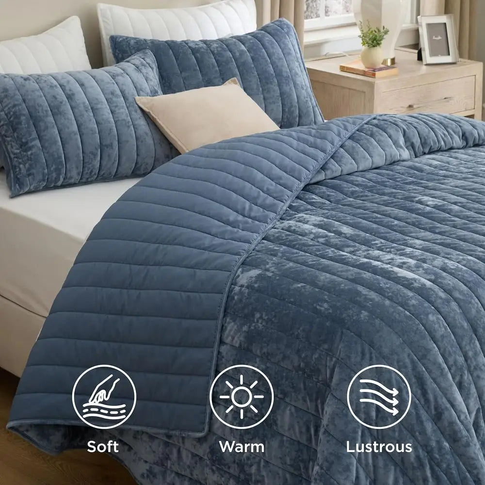 Velvet Quilt King Size Set