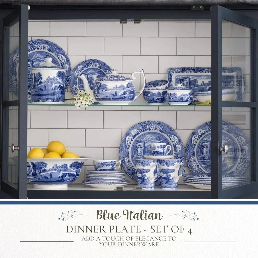 Blue Italian Porcelain Dinner Plates