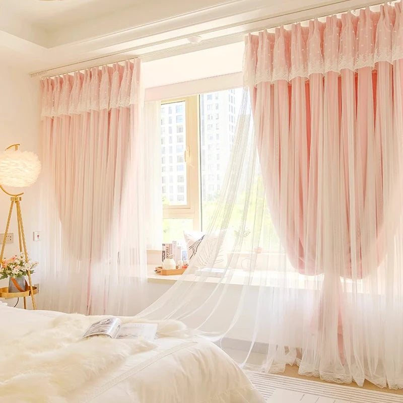 Princess Style French Pink Curtains