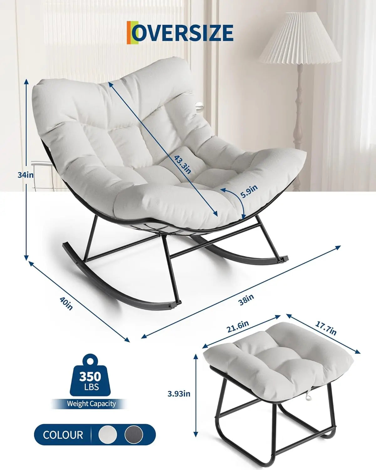 Charming Rocking Chair With Footrest