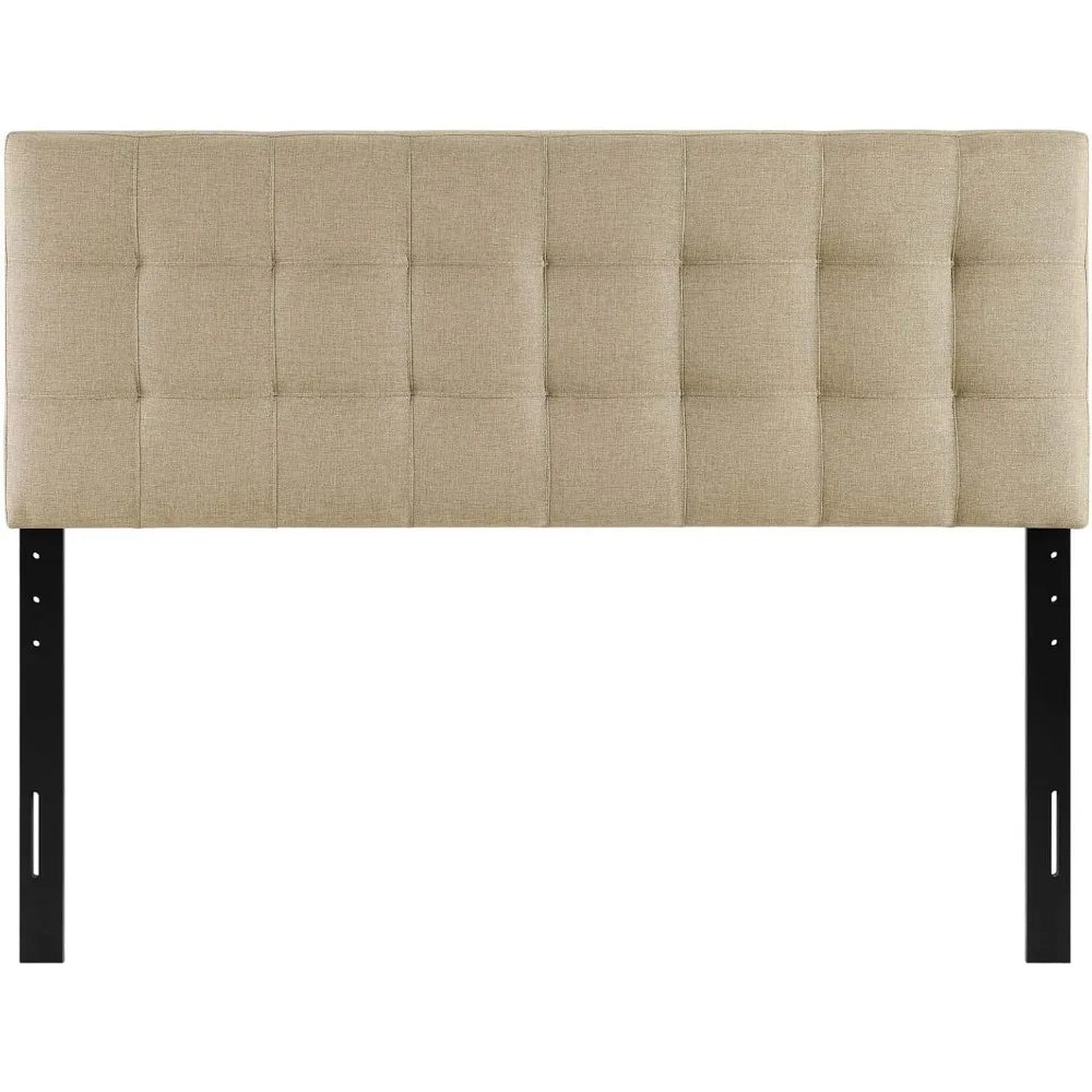 Linen Fabric Upholstered King Headboard