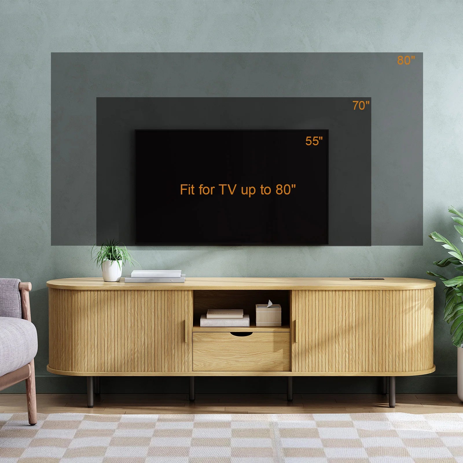 69" TV Stand Entertainment Center