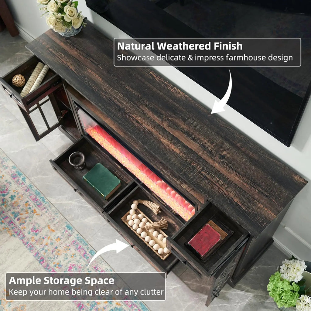 80 Inch Fireplace TV Stand