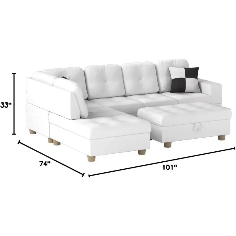 Sectional Sofa Set Including Ottoman