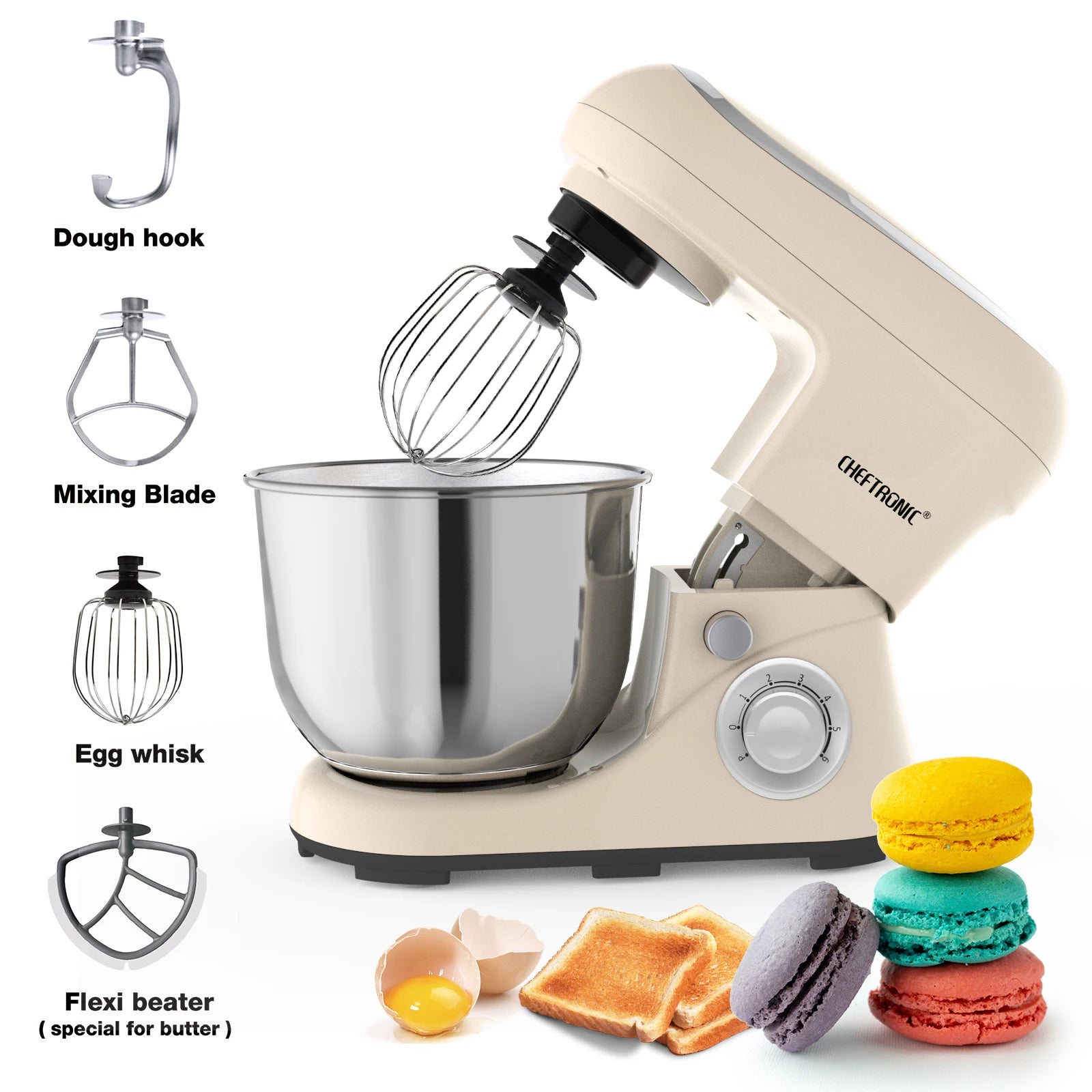 CHEFTRONIC Tilt Head Electric Stand Mixer