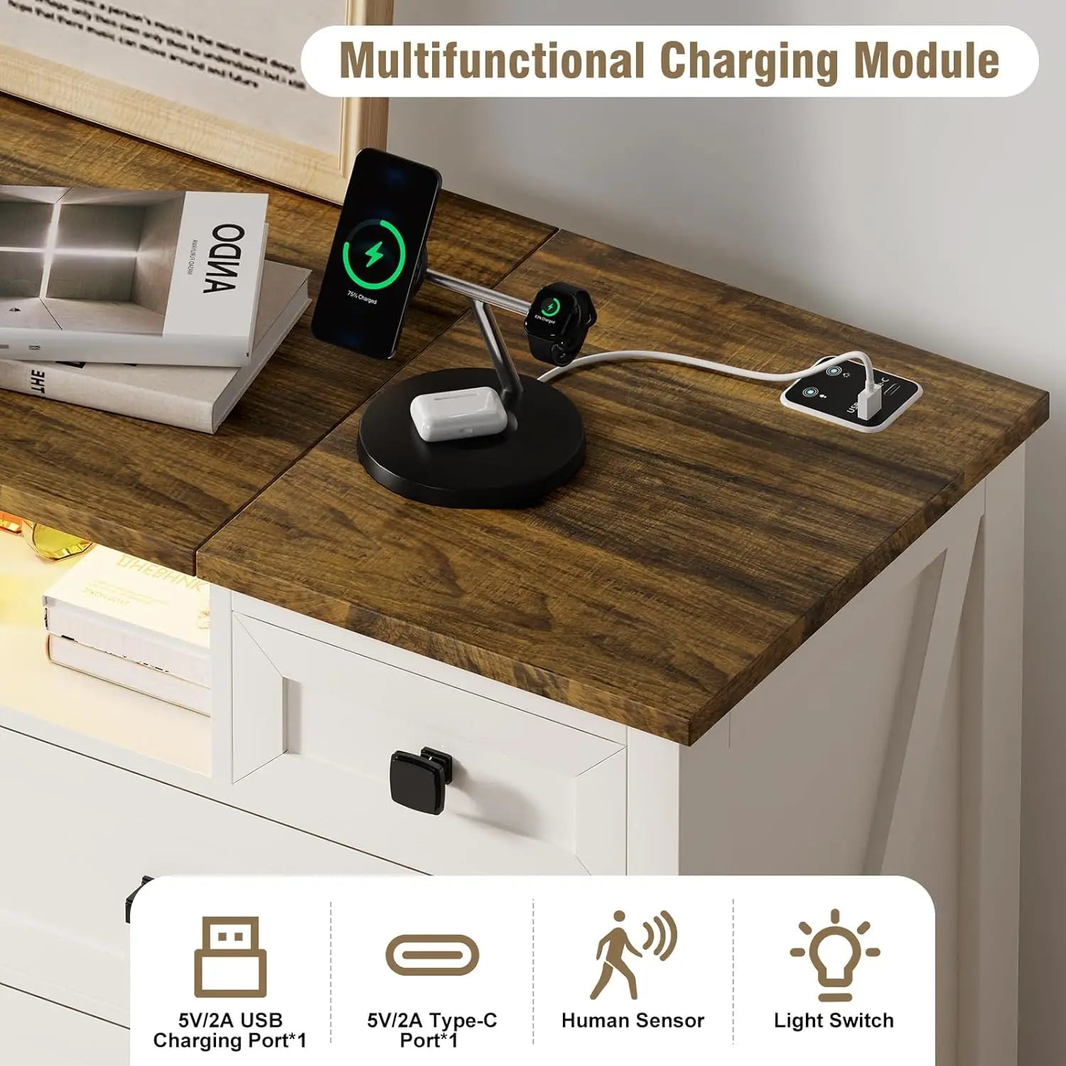 Chest of Drawers with LED Mirror