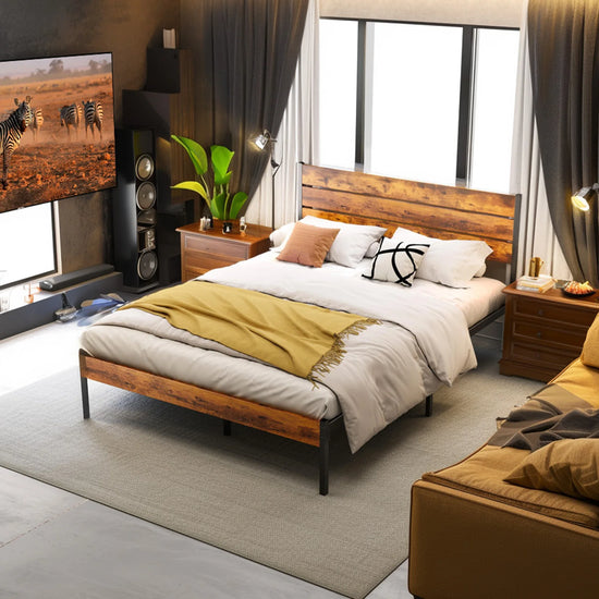 JHK Queen Size Metal Bed Frame