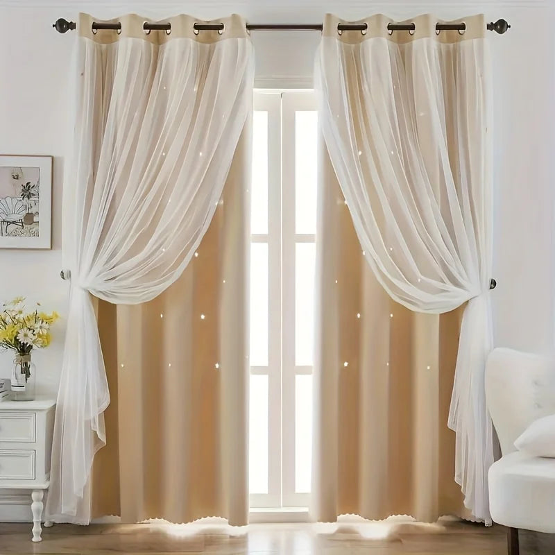 Blue Romantic Sheer Curtains