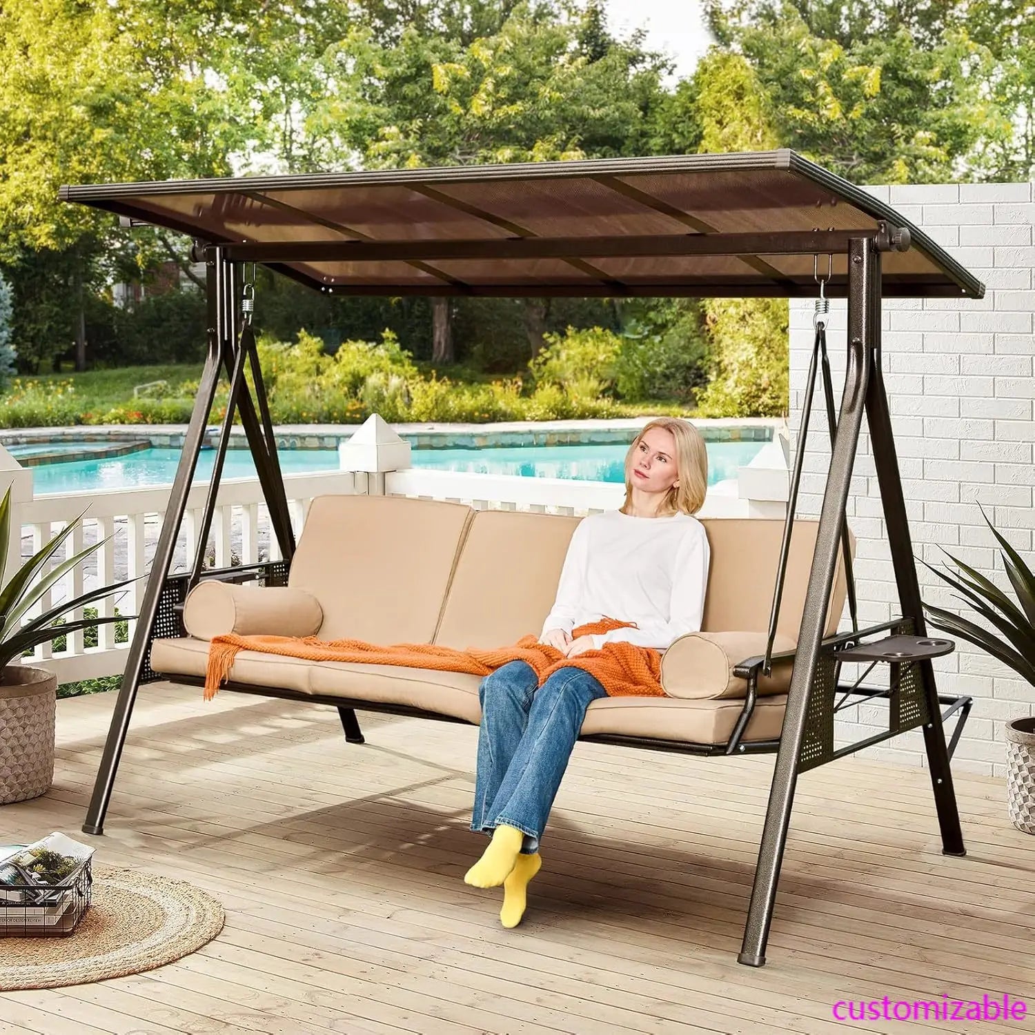 Convertible Backrest Swing Bed