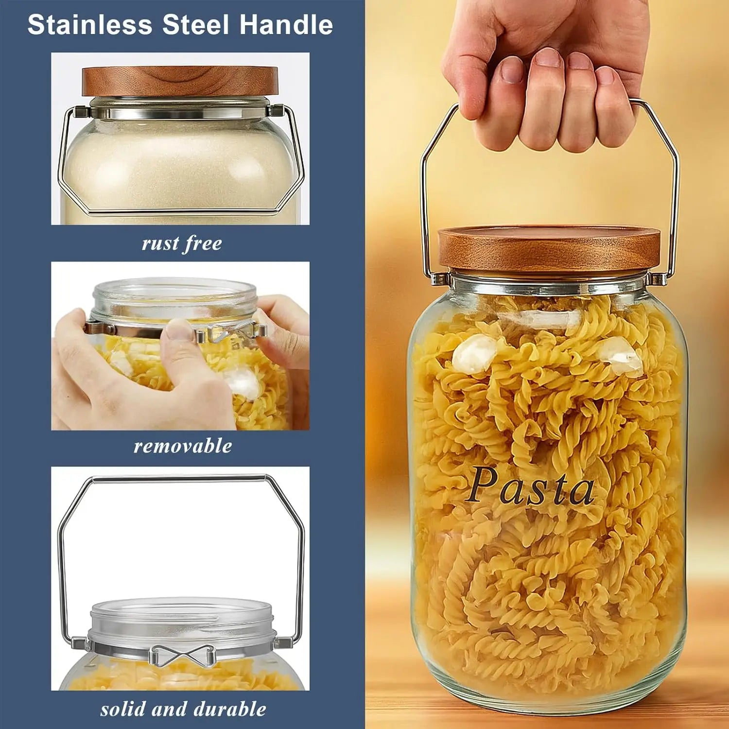 2 Pack Glass Storage Jars