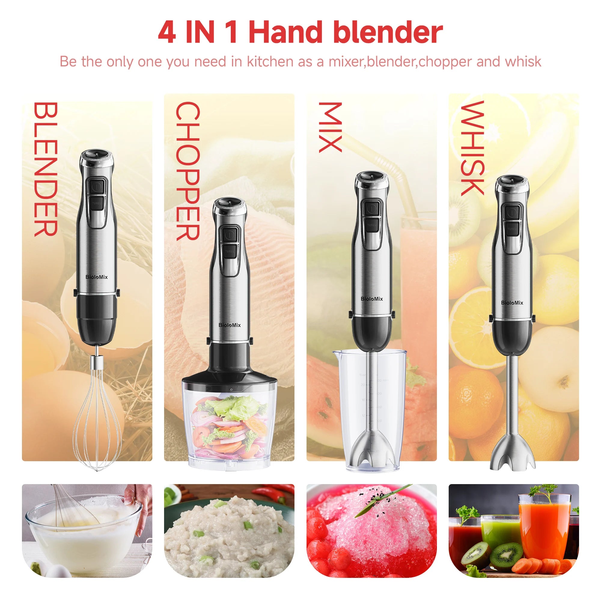 4 in 1 Hand Stick Blender Mixer