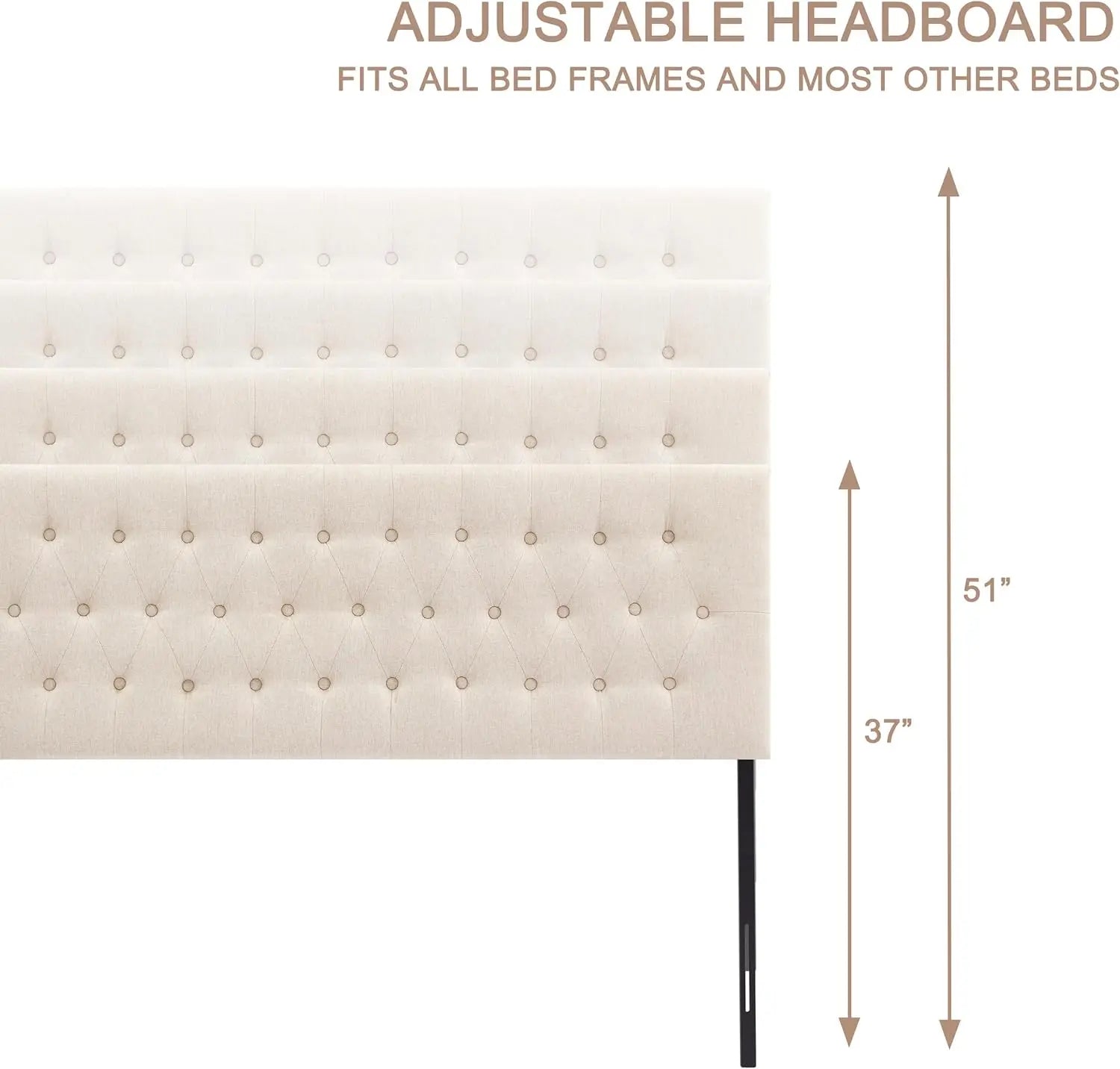 Upholstered Solid Wood Queen Headboard