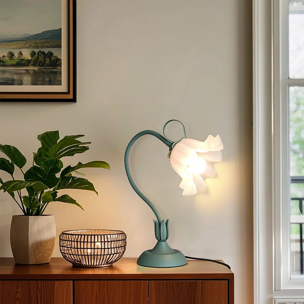 Vintage Bedside Flower Lamp