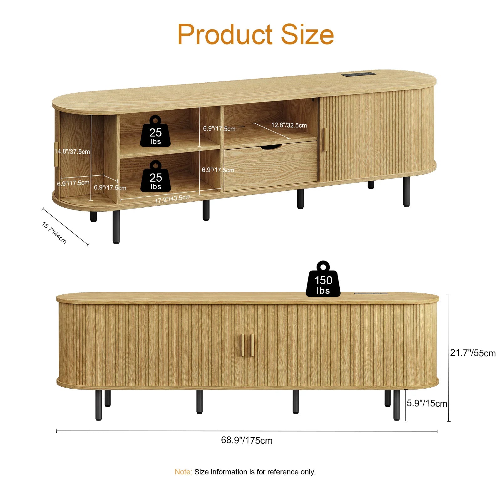 69" TV Stand Entertainment Center