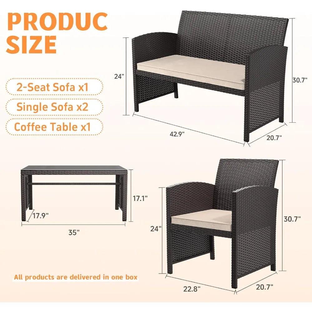 Wicker Conversation Set