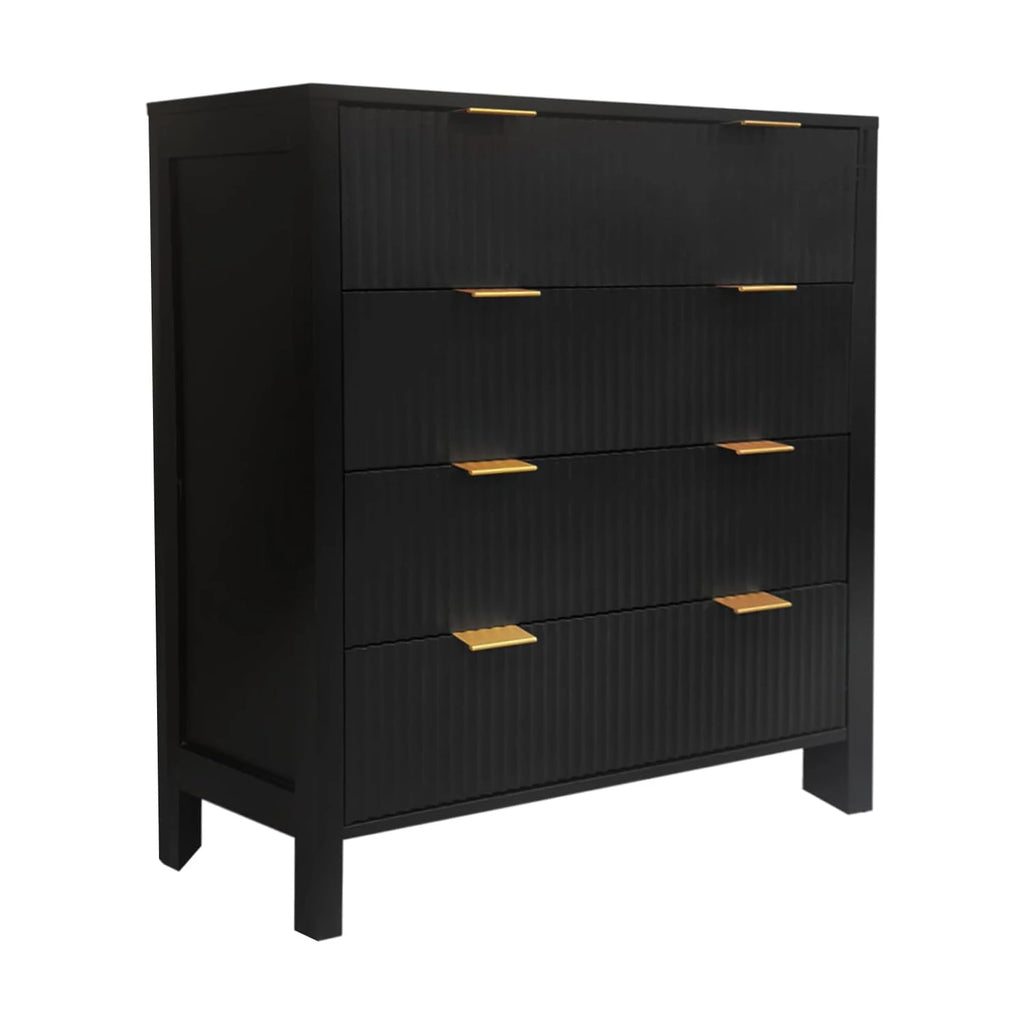 Fluted 4 Drawers Modern Chest