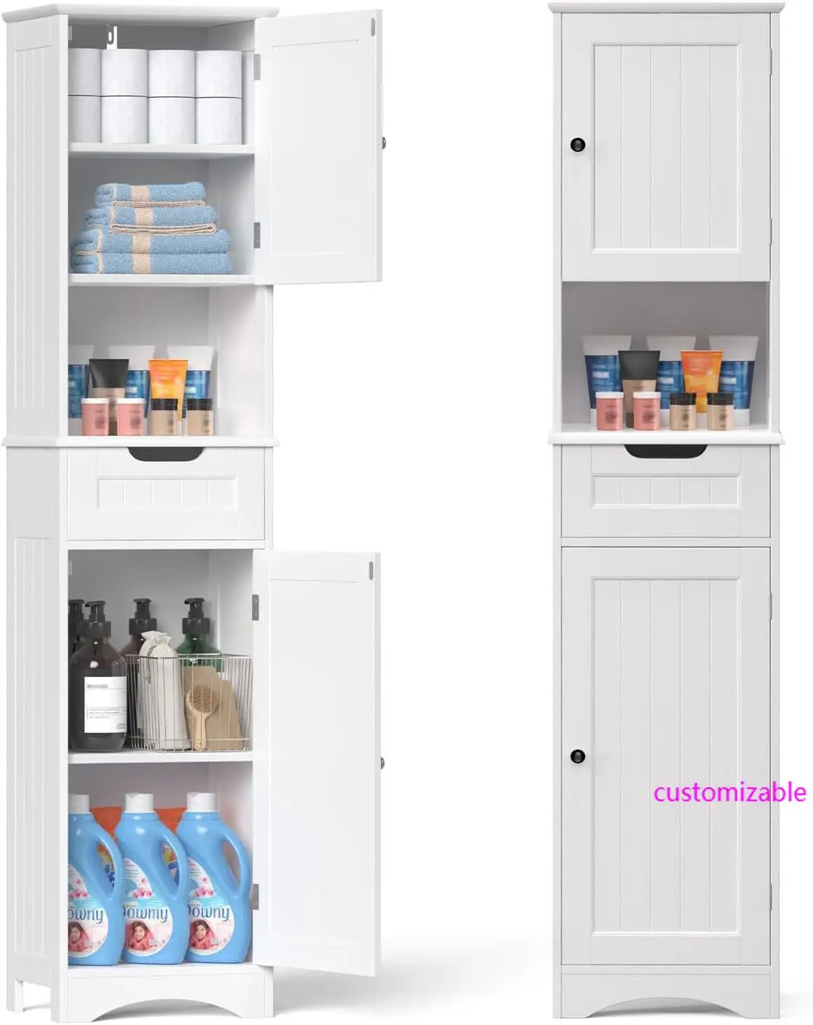 67" H Tall Bathroom Storage Cabinet