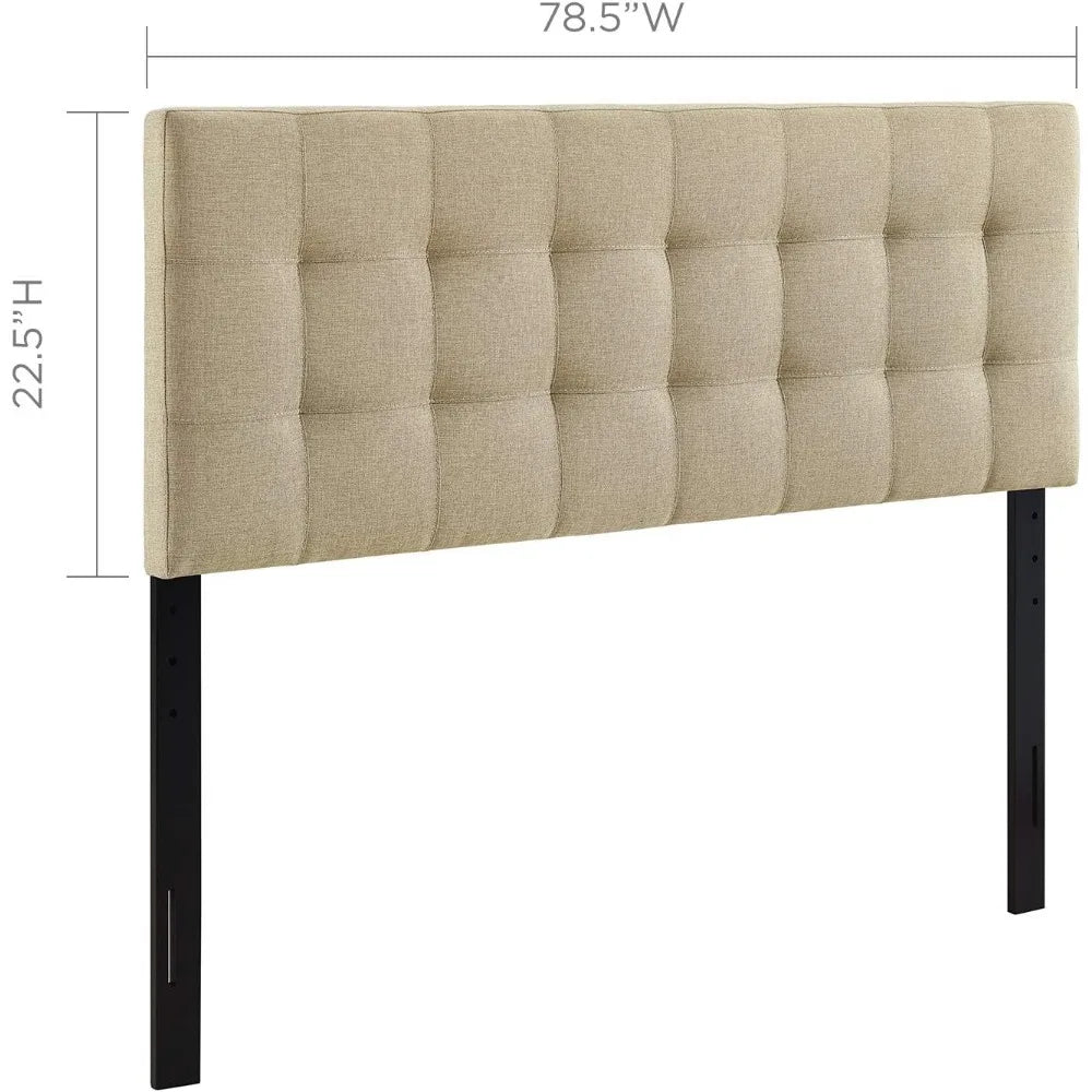 Linen Fabric Upholstered King Headboard