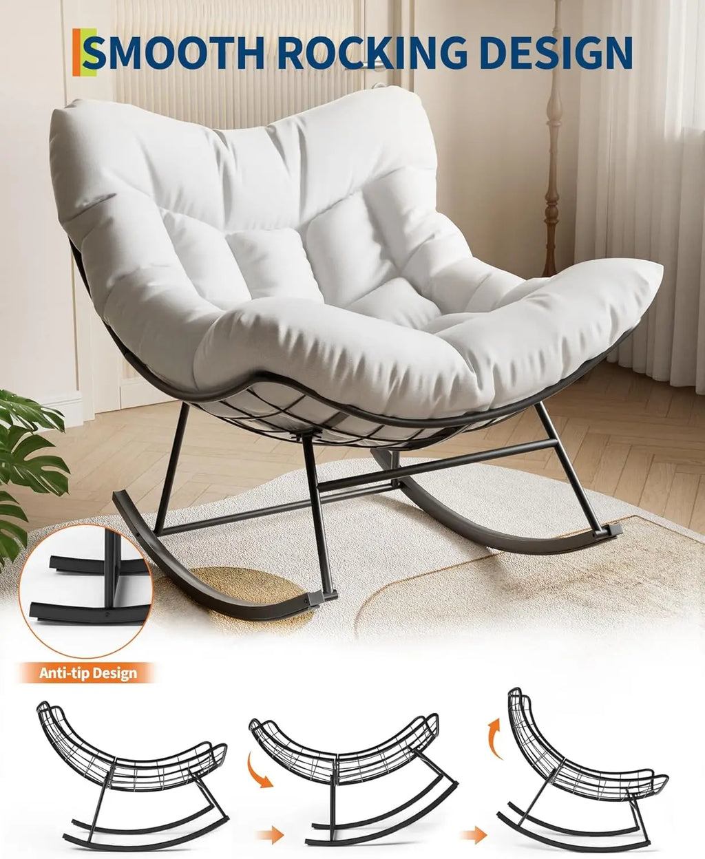Charming Rocking Chair With Footrest